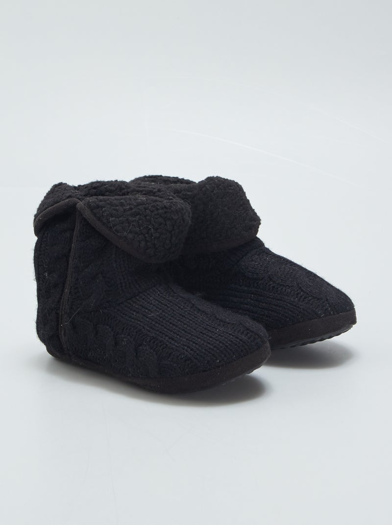 Chaussons boots fourrées noir - Kiabi