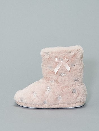 Chaussons boots fourrées sequins