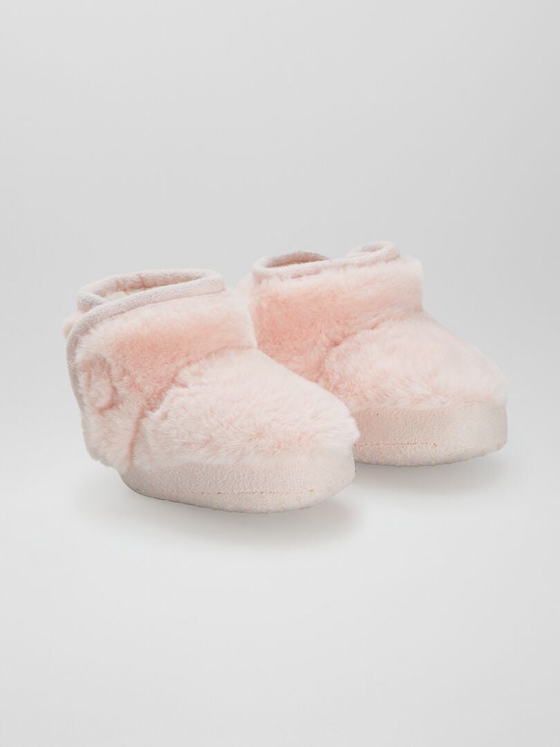 Chaussons boots fourrés Rose - Kiabi