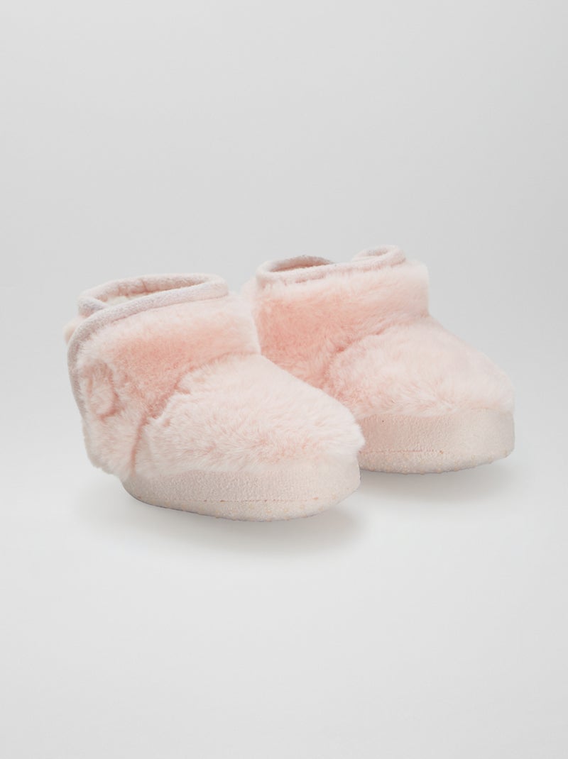 Chaussons boots fourrés Rose - Kiabi