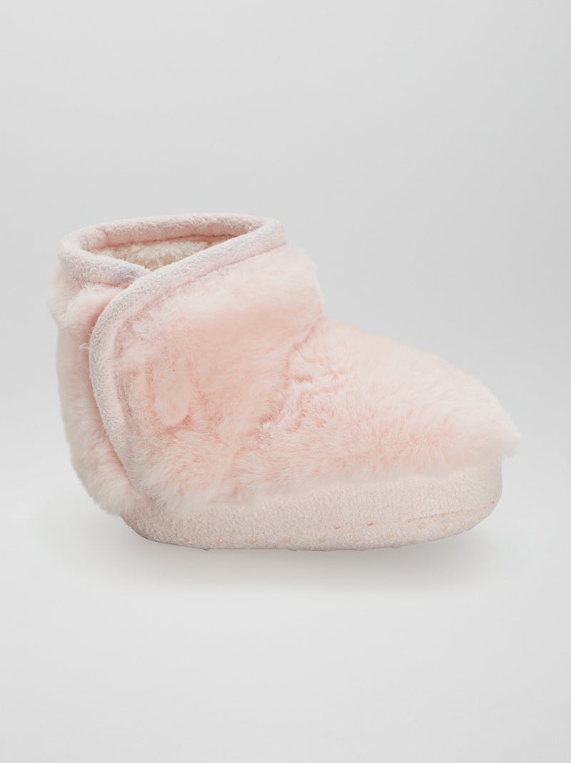 Chaussons boots fourrés Rose - Kiabi