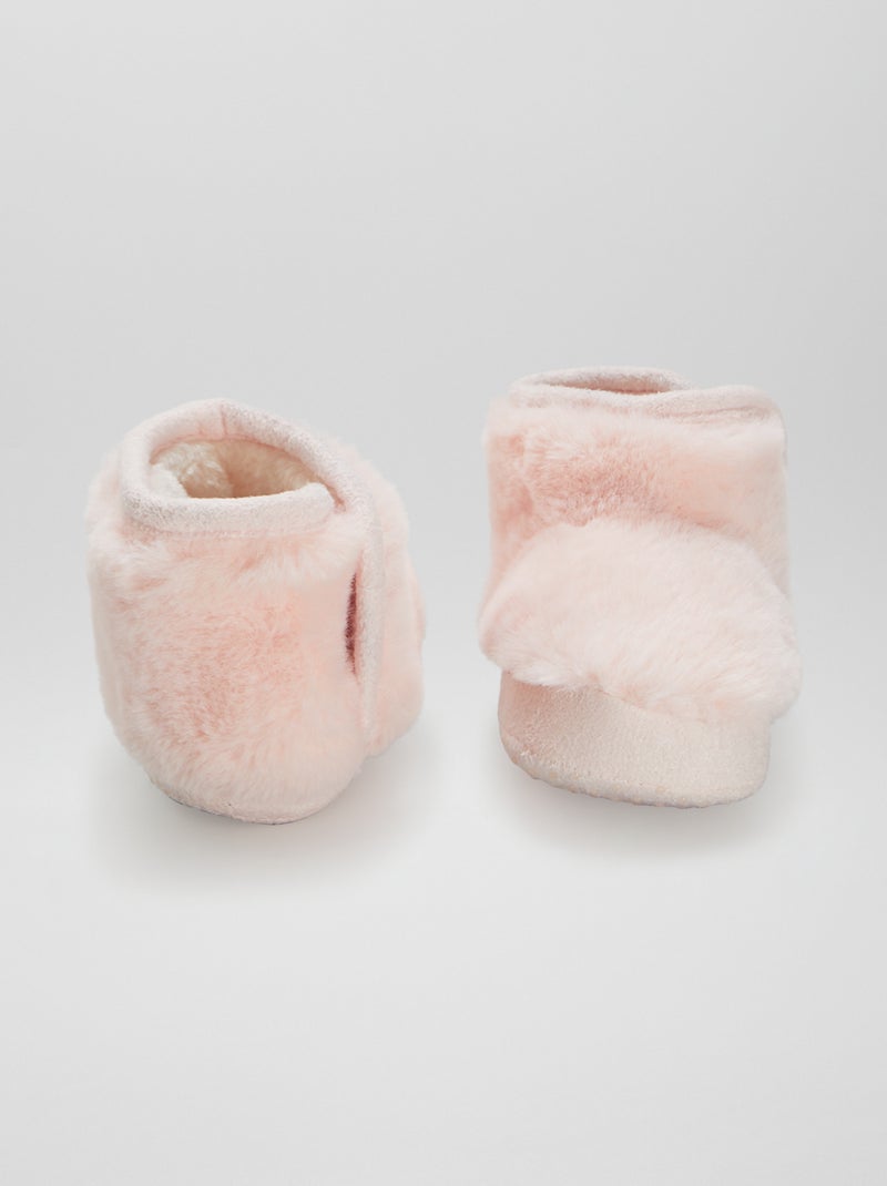 Chaussons boots fourrés Rose - Kiabi