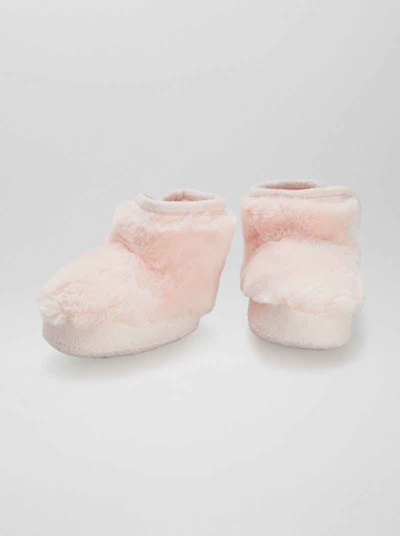 Chaussons boots fourrés Rose - Kiabi