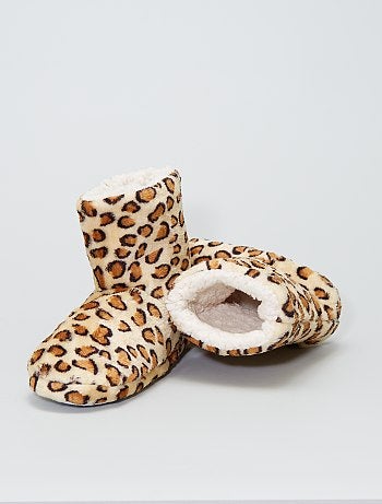 Chaussons boots 'Léopard'