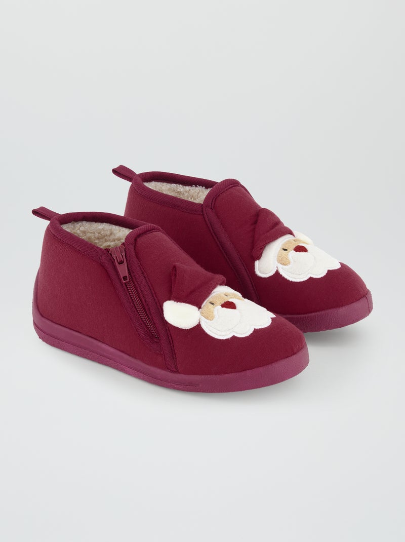 Chaussons boots 'Père Noël' Rouge - Kiabi