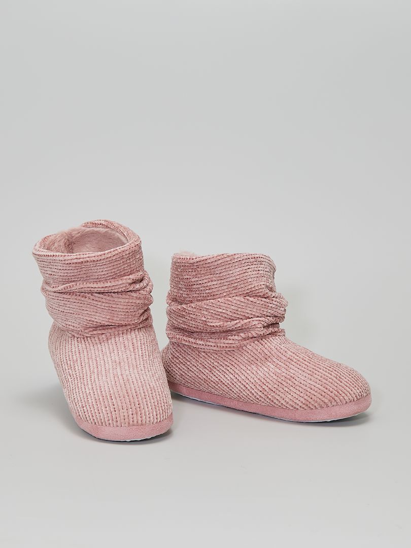 Chaussons boots rose - Kiabi