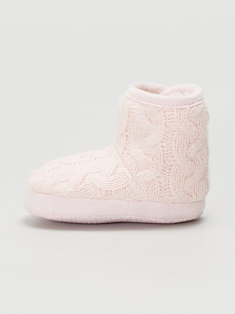 Chaussons boots rose - Kiabi