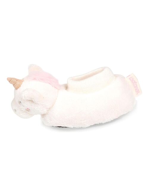 Isotoner Chaussons bottillons bébé fille zip licorne : : Mode