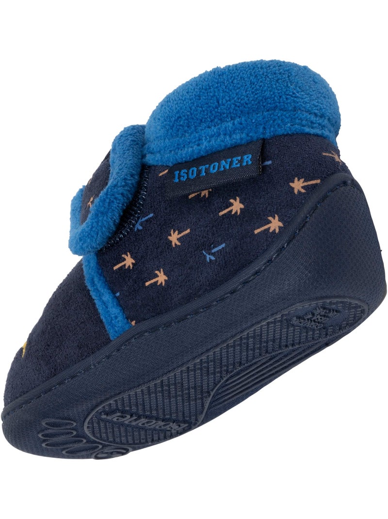 Chaussons bottillons à fermeture à scratch, bon maintien du bébé garçon isotoner Bleu marine - Kiabi