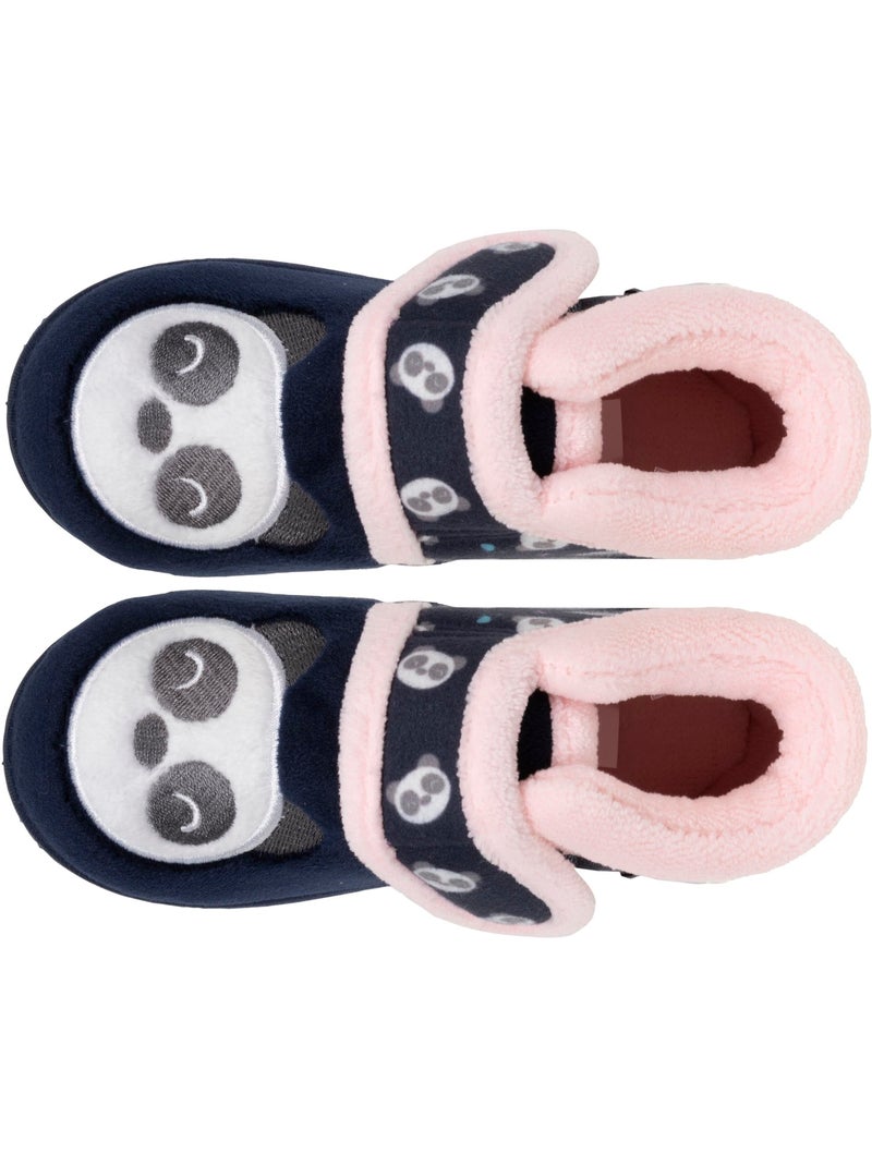 Chaussons bottillons à scratch, bon maintien du pied, bébé fille isotoner Bleu marine - Kiabi