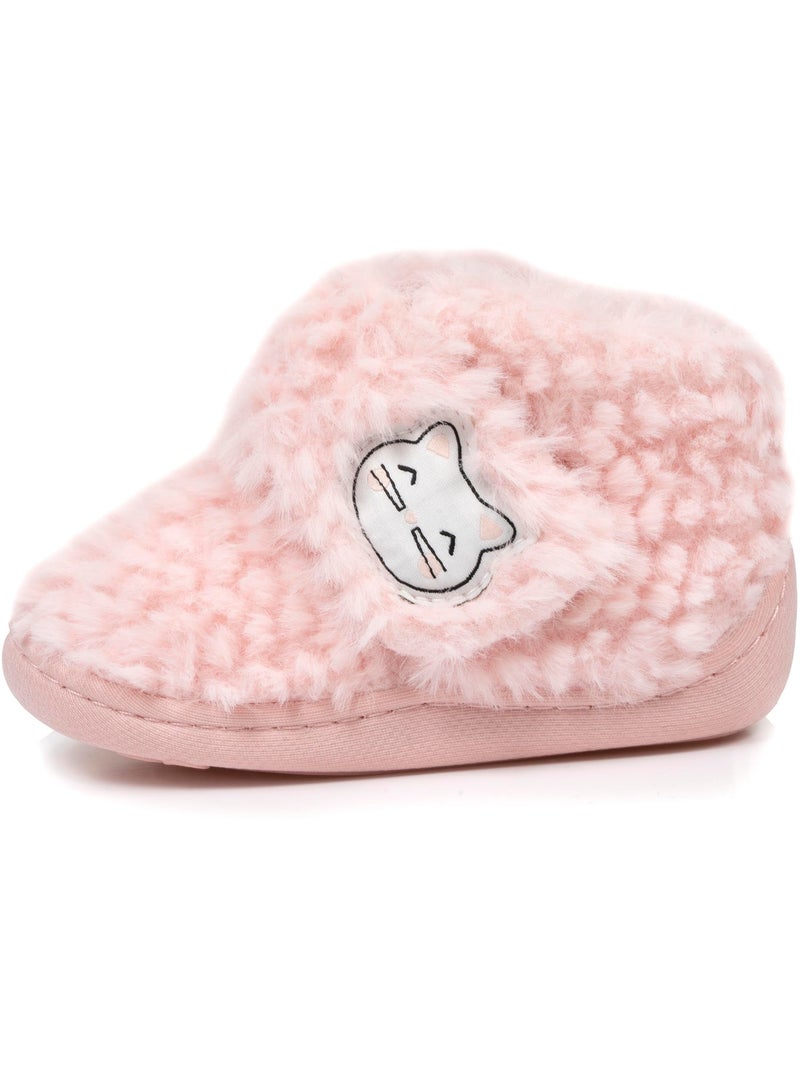 Chaussons bottillons à scratch, bon maintien du pied, fille isotoner Rose - Kiabi