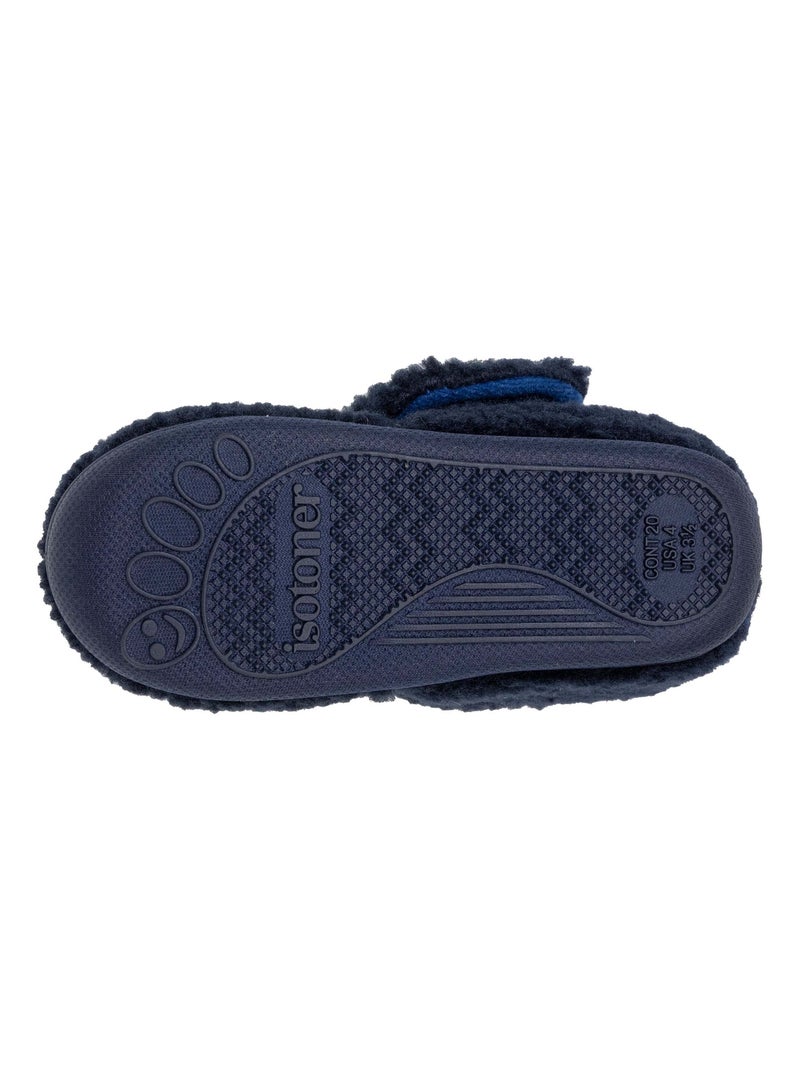 Chaussons bottillons à scratch, bon maintien du pied, garçon Isotoner Bleu marine - Kiabi