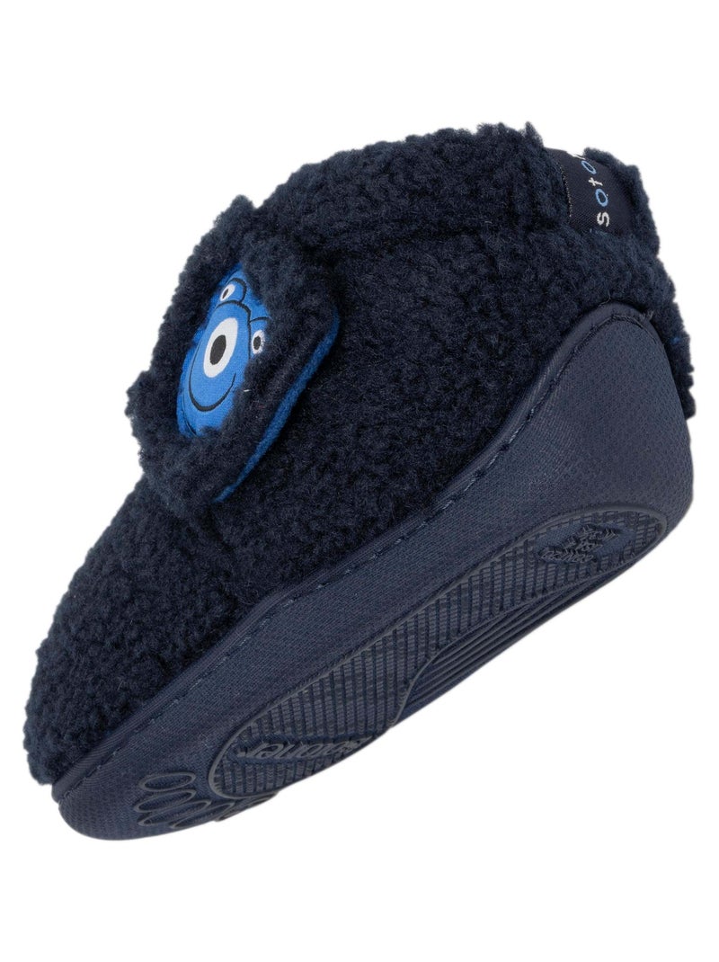 Chaussons bottillons à scratch, bon maintien du pied, garçon Isotoner Bleu marine - Kiabi