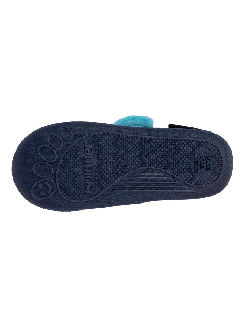 Chaussons bottillons à scratch, bon maintien du pied, semelle antidérapante bébé fille Isotoner Bleu marine - Kiabi