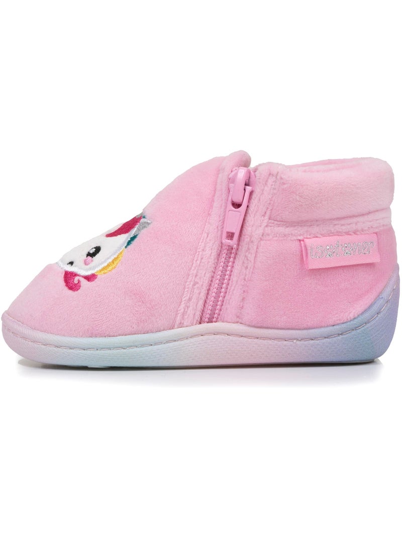 Chaussons bottillons à zip, bon maintien du pied, bébé fille isotoner Rose - Kiabi