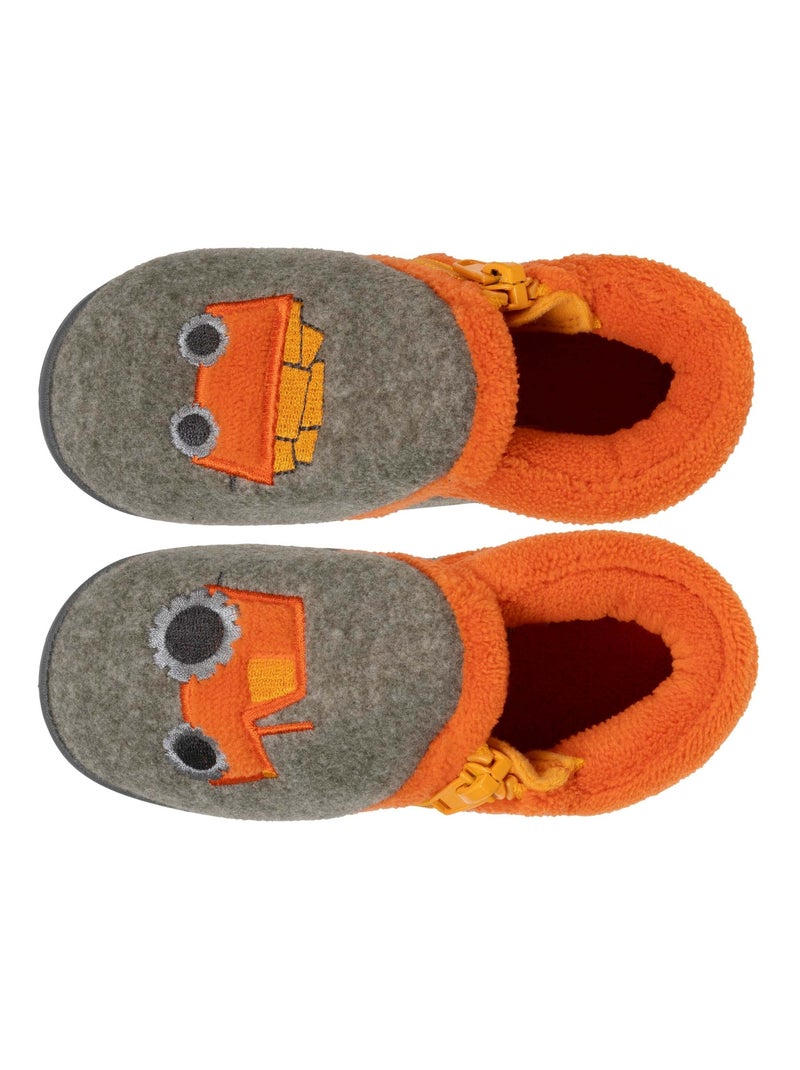 Chaussons bottillons à zip, bon maintien du pied, bébé garçon Isotoner Kaki - Kiabi