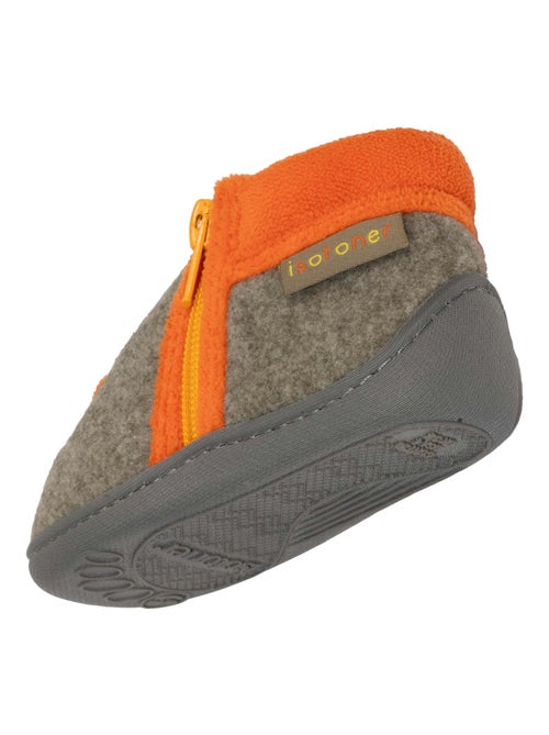 Chaussons bottillons à zip, bon maintien du pied, bébé garçon Isotoner - Kiabi