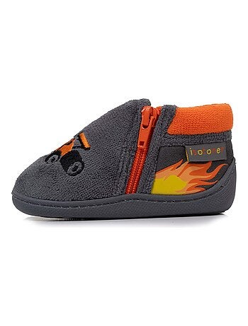 Chaussons bottillons à zip, bon maintien du pied, semelle antidérapante bébé garçon Isotoner