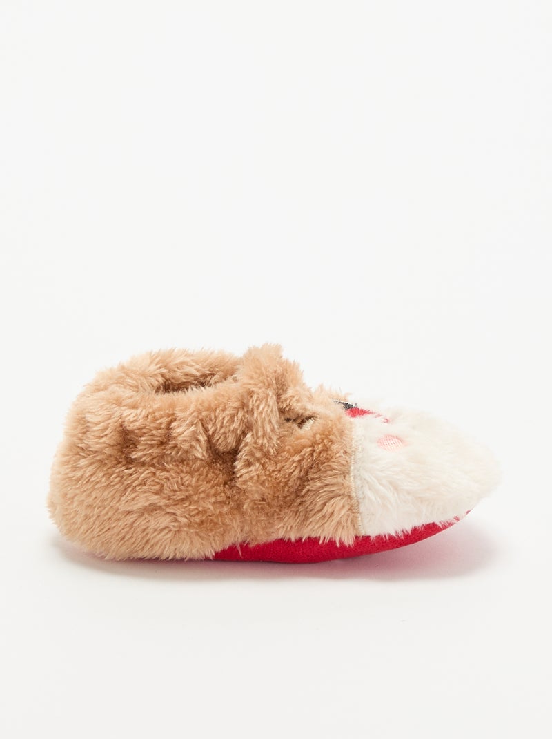 Chaussons bottillons animaux 'Noël' Camel - Kiabi