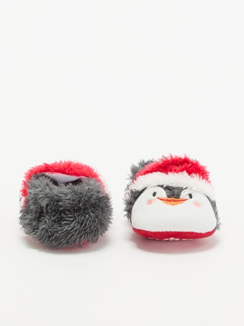 Chaussons bottillons animaux 'Noël' Noir - Kiabi