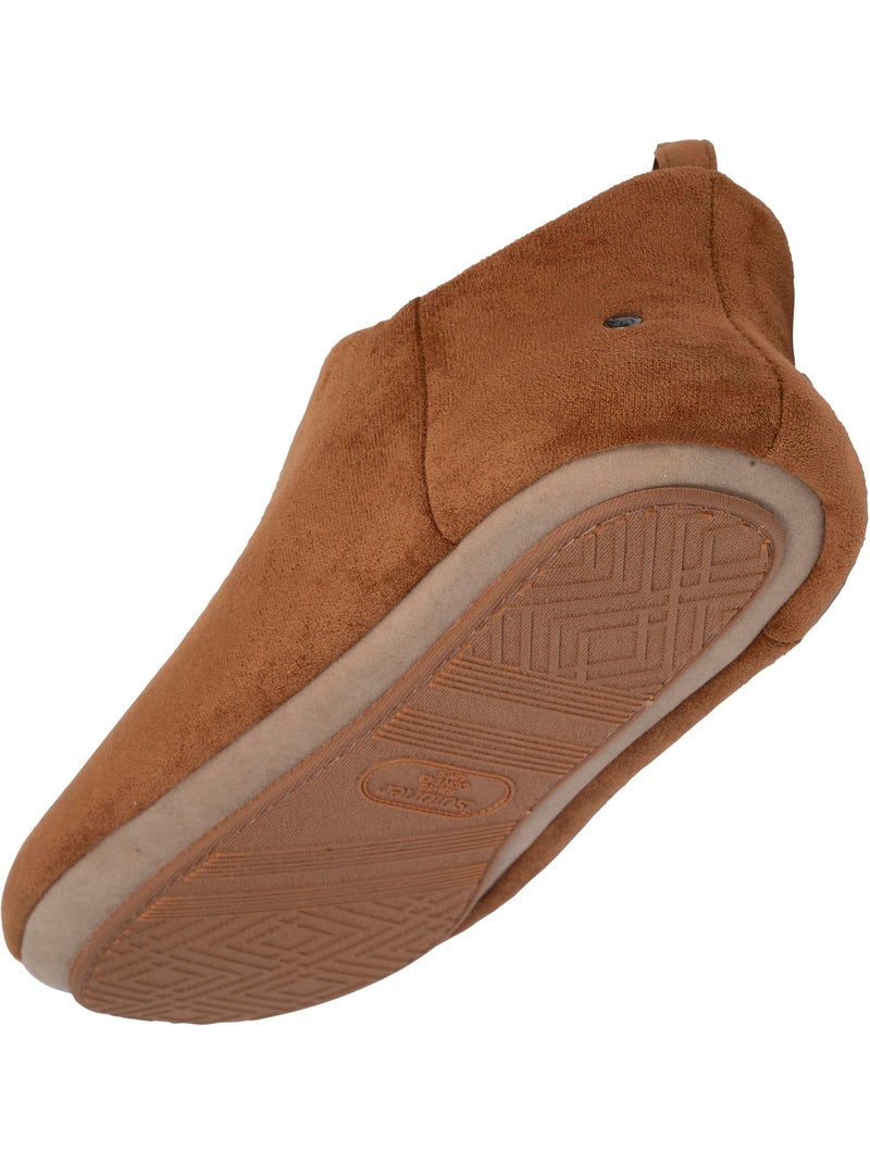 Chaussons bottillons confortables, chauds, intérieur sherpa homme isotoner Camel - Kiabi