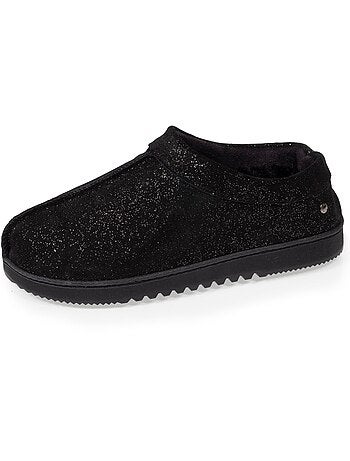 Chaussons bottillons dessus cuir, semelle confort femme isotoner
