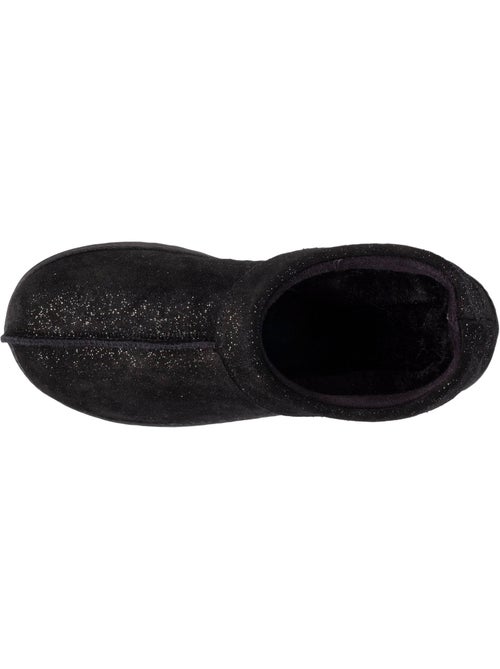 Chaussons bottillons dessus cuir, semelle confort femme isotoner - Kiabi