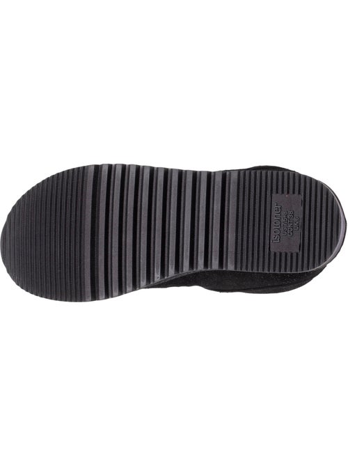 Chaussons bottillons dessus cuir, semelle confort femme isotoner - Kiabi
