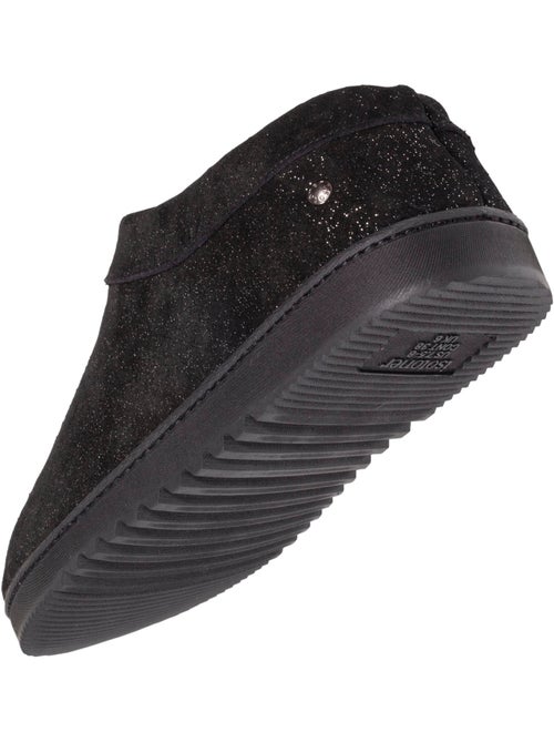Chaussons bottillons dessus cuir, semelle confort femme isotoner - Kiabi