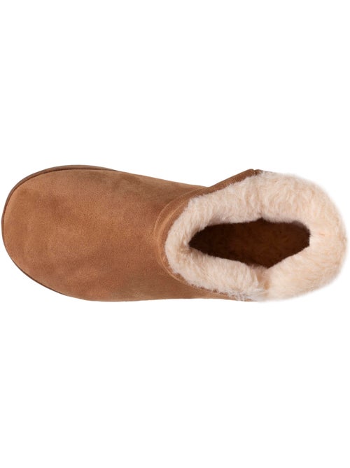 Chaussons bottillons dessus en cuir, semelle plateforme femme isotoner - Kiabi Chaussons bottillons dessus en cuir, semelle plateforme femme isotoner - Kiabi