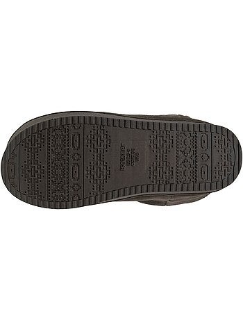Chaussons bottillons dessus en cuir, semelle plateforme femme isotoner