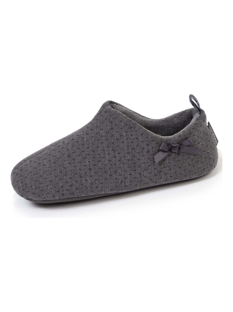 Chaussons bottillons femme bas jersey gris chiné Isotoner Gris chiné - Kiabi
