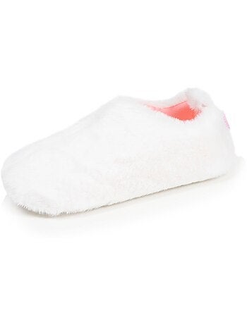 Chaussons bottillons imitation fourrure, semelle gomme femme Isotoner
