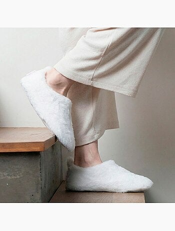 Chaussons bottillons imitation fourrure, semelle gomme femme Isotoner
