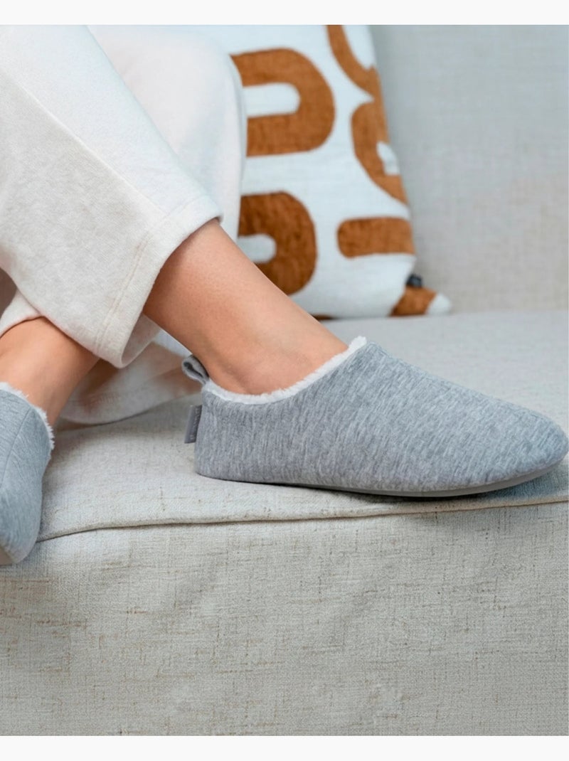 Chaussons bottillons jersey, semelle gomme antidérapante femme Isotoner Gris chiné - Kiabi