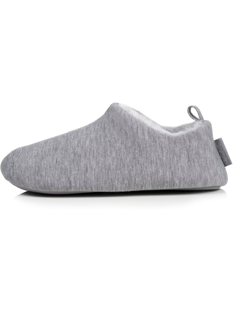 Chaussons bottillons jersey, semelle gomme antidérapante femme Isotoner Gris chiné - Kiabi
