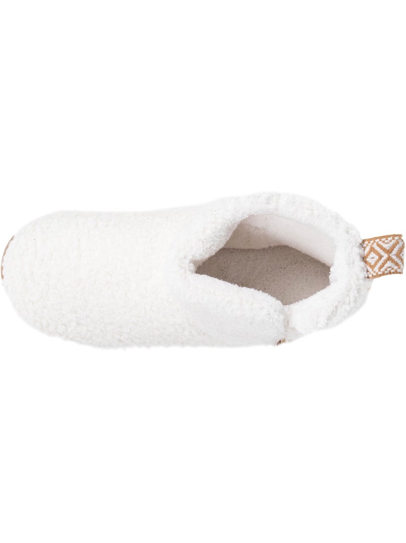 Chaussons bottillons maille bouclette - semelle crantée femme Isotoner Ivoire - Kiabi