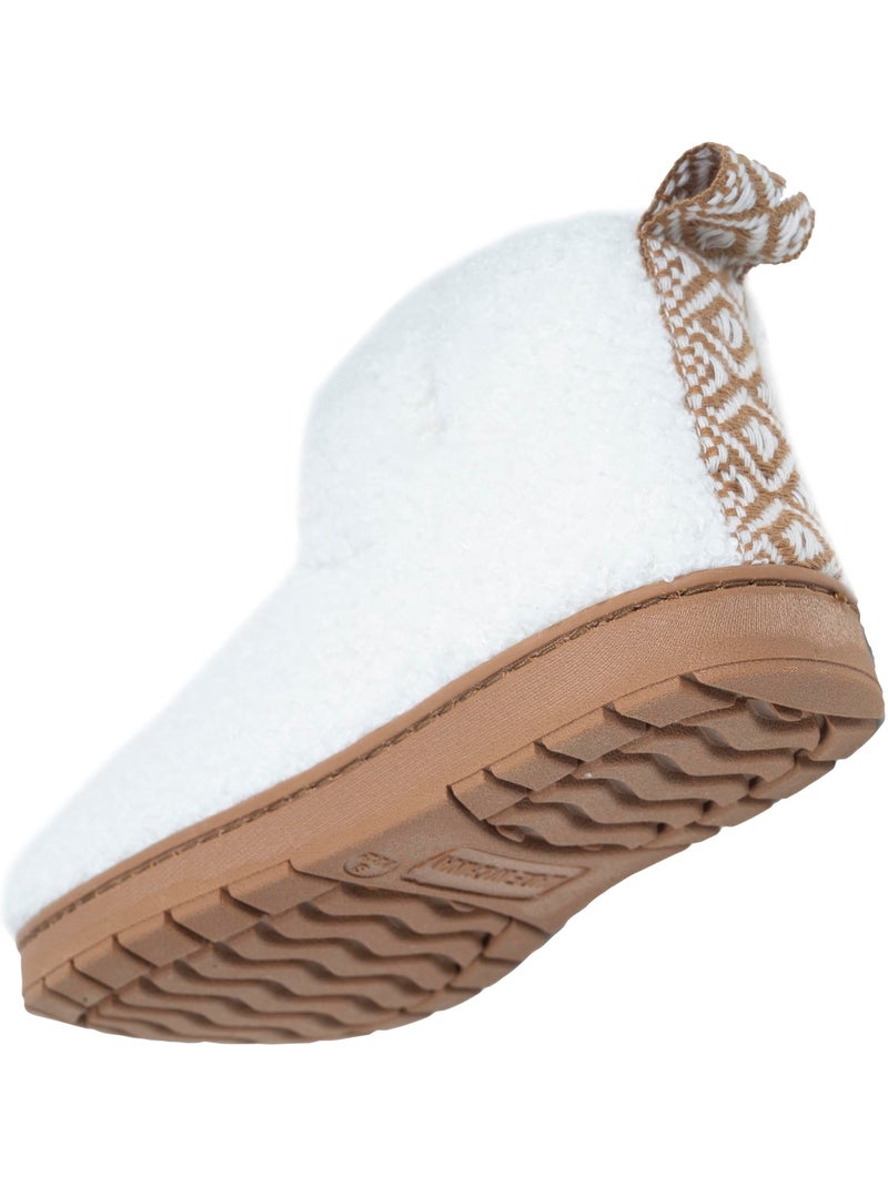 Chaussons bottillons maille bouclette - semelle crantée fille isotoner Ivoire - Kiabi