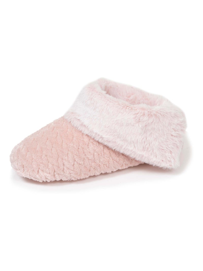 Chaussons bottillons micro éponge, semelle antidérapante femme Isotoner Rose - Kiabi