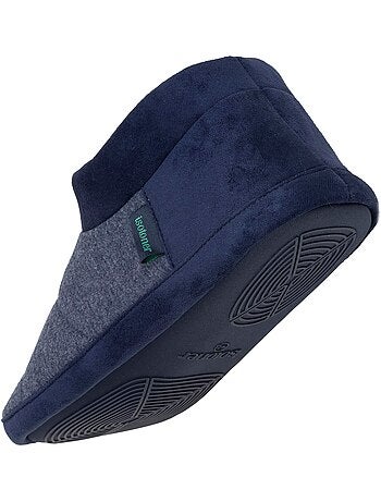 Chaussons bottillons micro éponge, semelle gomme homme