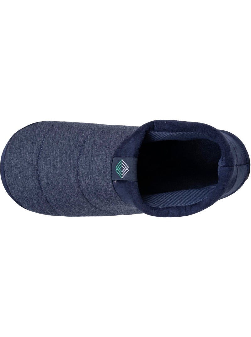 Chaussons bottillons micro éponge, semelle gomme homme Bleu marine - Kiabi
