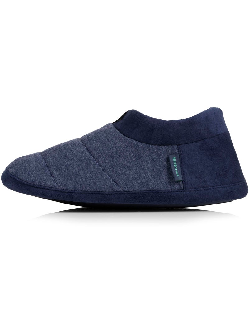 Chaussons bottillons micro éponge, semelle gomme homme Isotoner Bleu marine - Kiabi
