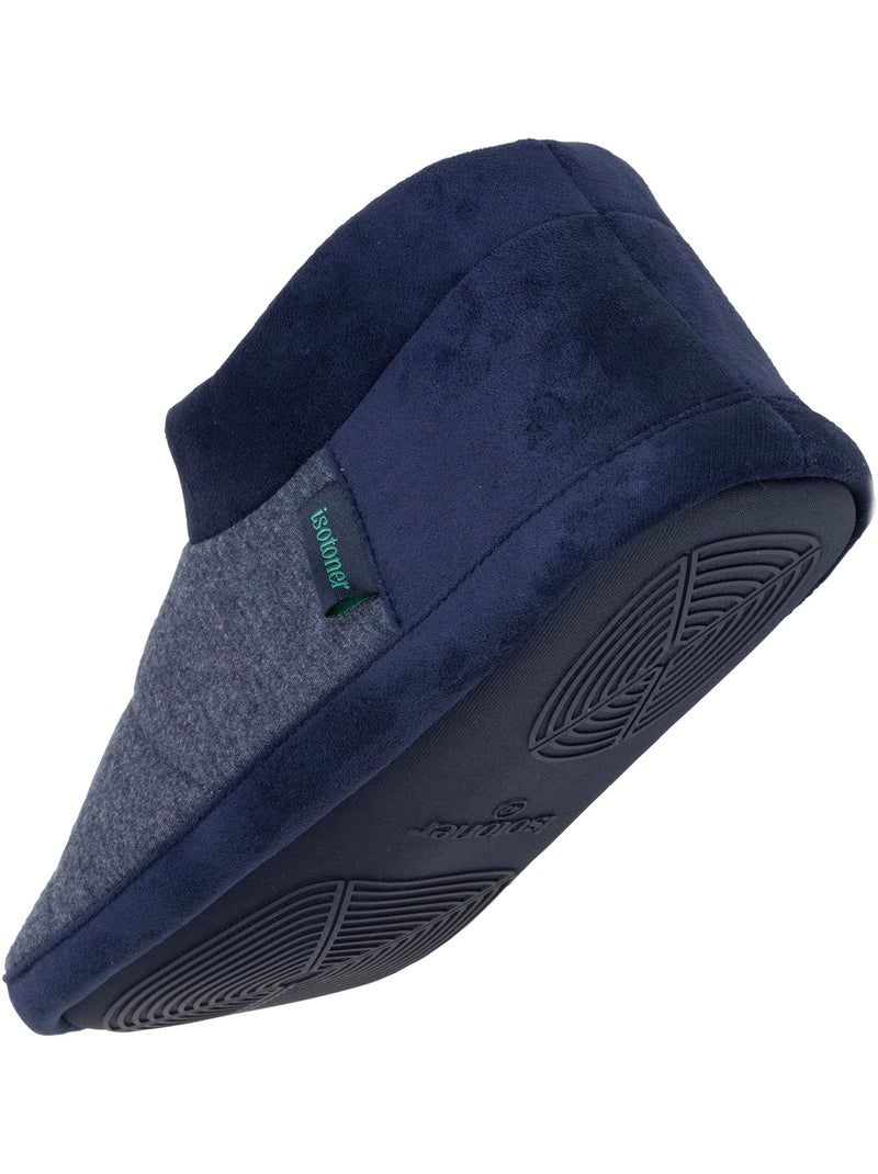 Chaussons bottillons micro éponge, semelle gomme homme Isotoner Bleu marine - Kiabi