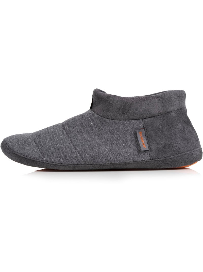 Chaussons bottillons micro éponge, semelle gomme homme Isotoner Gris chiné - Kiabi
