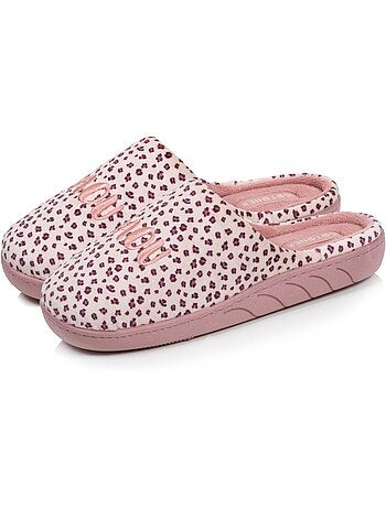 Chaussons bottillons microvelours léopard semelle fille