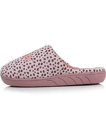 Chaussons bottillons microvelours léopard semelle fille
