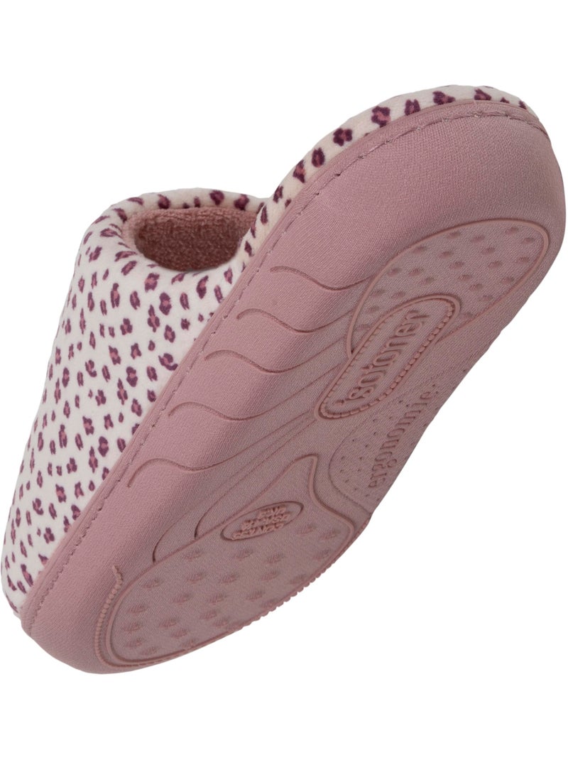 Chaussons bottillons microvelours léopard semelle fille Blanc / Rose / Beige - Kiabi