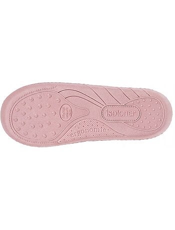 Chaussons bottillons microvelours léopard semelle fille isotoner