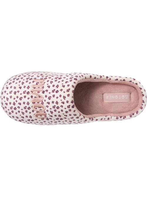 Chaussons bottillons microvelours léopard semelle fille isotoner - Kiabi