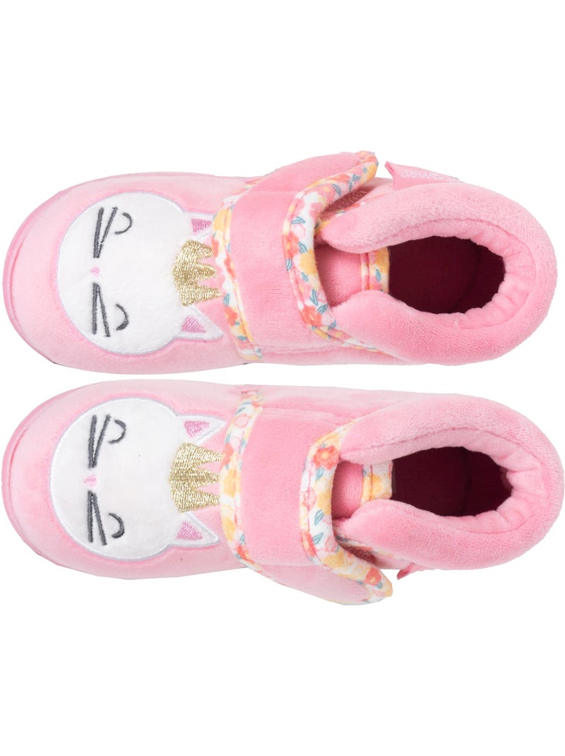 Chaussons bottillons microvelours maintien renforcé, bébé fille isotoner Rose - Kiabi